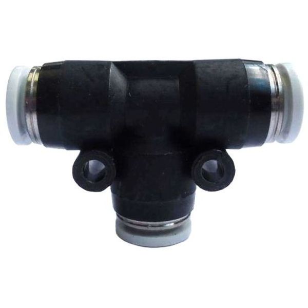união rápida com entrada em T, conector push-in em T, conector pneumático em T, conexão para ar comprimido em T, conexão instantânea em T, conexão tipo T, engate em T, engate rápido em T, conexão T igual