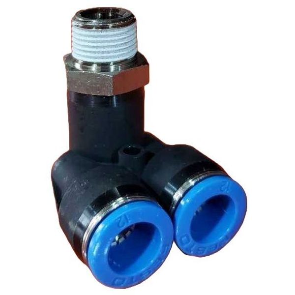 união rápida com entrada em Y, conexão em Y, conector pneumático, conector instantâneo, conexão push-pull, conexão em Y em 90o, conexão tipo Y